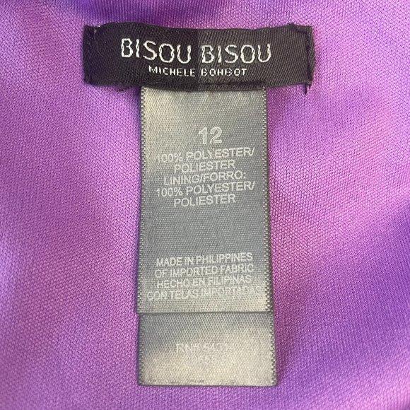 Bisou Bisou Michele Bohbot Size 12 One Shoulder Dress with Flared Sleeve - Picture 4 of 4